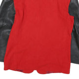 Mens Red & Black Colourblock Classic Jacket M Polyester Blend Button Closure