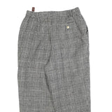 Womens Wool Regular Checked Trousers W26 L22 Zip Closure Classic Fit Tailored
