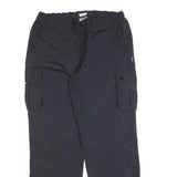 SWITCHER Mens Polyester Blend Black Relaxed Cargo Trousers W36 L30 Zip Pocket