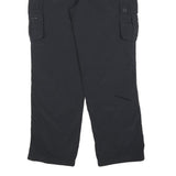 SWITCHER Mens Polyester Blend Black Relaxed Cargo Trousers W36 L30 Zip Pocket