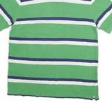 CHAPS Mens Green & Blue Striped Short Sleeve Polo Shirt 2XL Cotton Casual Tee