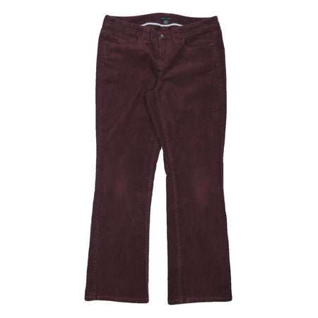 TOMMY HILFIGER Womens Cotton Blend Burgundy Regular Straight Trousers W31 L31