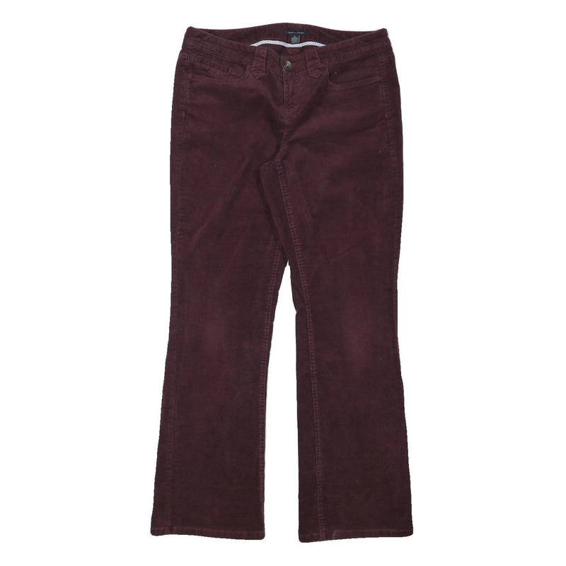 TOMMY HILFIGER Womens Cotton Blend Burgundy Regular Straight Trousers W31 L31