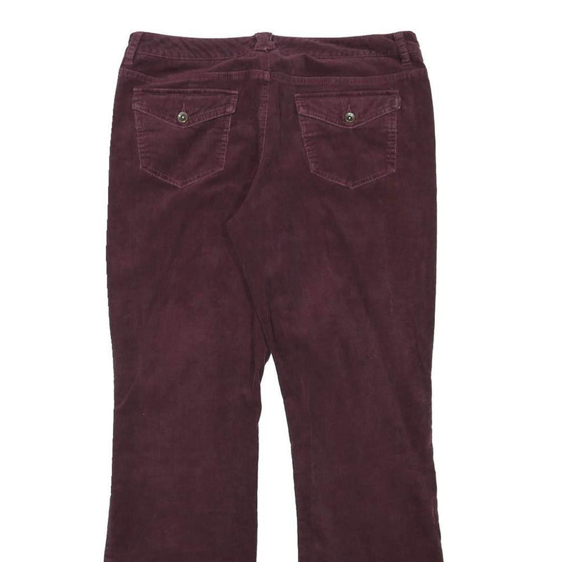 TOMMY HILFIGER Womens Cotton Blend Burgundy Regular Straight Trousers W31 L31