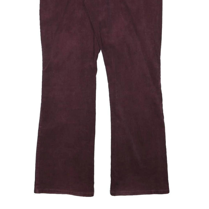 TOMMY HILFIGER Womens Cotton Blend Burgundy Regular Straight Trousers W31 L31