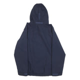 JACK WOLFSKIN Womens Navy Blue Jacket L Polyester Outdoor Zip Hooded Plain