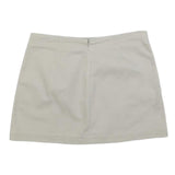 CALVIN KLEIN Womens Cream Cotton Mini Skirt Plain Size S Casual Stylish