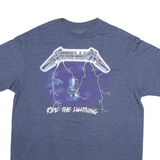 METALLICA Mens Blue Ride The Lightning Graphic T-Shirt 2XL Short Sleeve Crew
