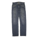 CARHARTT Mens Blue Regular Straight Denim Light W32 L34 Workwear Zip Jeans
