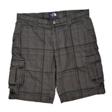 The North Face Checked Cargo Shorts - 35W 11L Grey Cotton