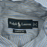 Ralph Lauren Striped Shirt - Large Blue Cotton