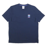 ADIDAS Mens Navy Blue Graphic T-Shirt L Short Sleeve Crew Neck Logo Print
