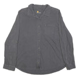 CARHARTT Womens Grey L Cotton Blend Shirt Casual Long Sleeve Button