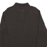 NAUTICA Mens Black Long Sleeve Plain Polo Shirt M Cotton Blend Classic Comfort