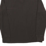 NAUTICA Mens Black Long Sleeve Plain Polo Shirt M Cotton Blend Classic Comfort