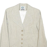 INFO Womens Cream Wool Blend Button Jacket XXS Woven Classic Blazer Elegant