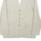 INFO Womens Cream Wool Blend Button Jacket XXS Woven Classic Blazer Elegant