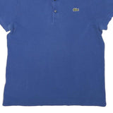 LACOSTE Mens Blue Cotton Blend Short Sleeve Polo Shirt M Casual Classic