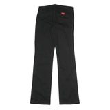 DICKIES Womens Black Cotton Blend Regular Straight Trousers W28 L31 Workwear Zip