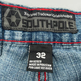 Southpole Baggy Denim Shorts - 30W 13L Blue Denim