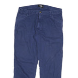 DICKIES Mens Cotton Blend Blue Regular Straight Trousers W36 L28 Casual Workwear