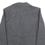 AVON FASHIONS Mens Grey Wool Blend Jacket S Button Closure Plain Stylish