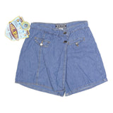 BOLERO Womens Blue Cotton Blend Mini Skort Denim Style Size S Casual Summer