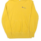 CHAMPION Mens Yellow Hoodie S Cotton Blend Pullover Casual Sweatshirt