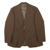 WINIKER Mens Brown Wool Pinstripe Jacket XXS Woven Button Classic Formal