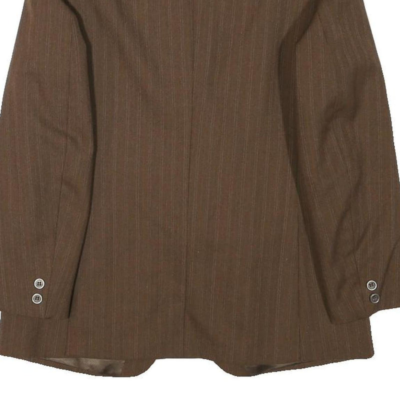 WINIKER Mens Brown Wool Pinstripe Jacket XXS Woven Button Classic Formal