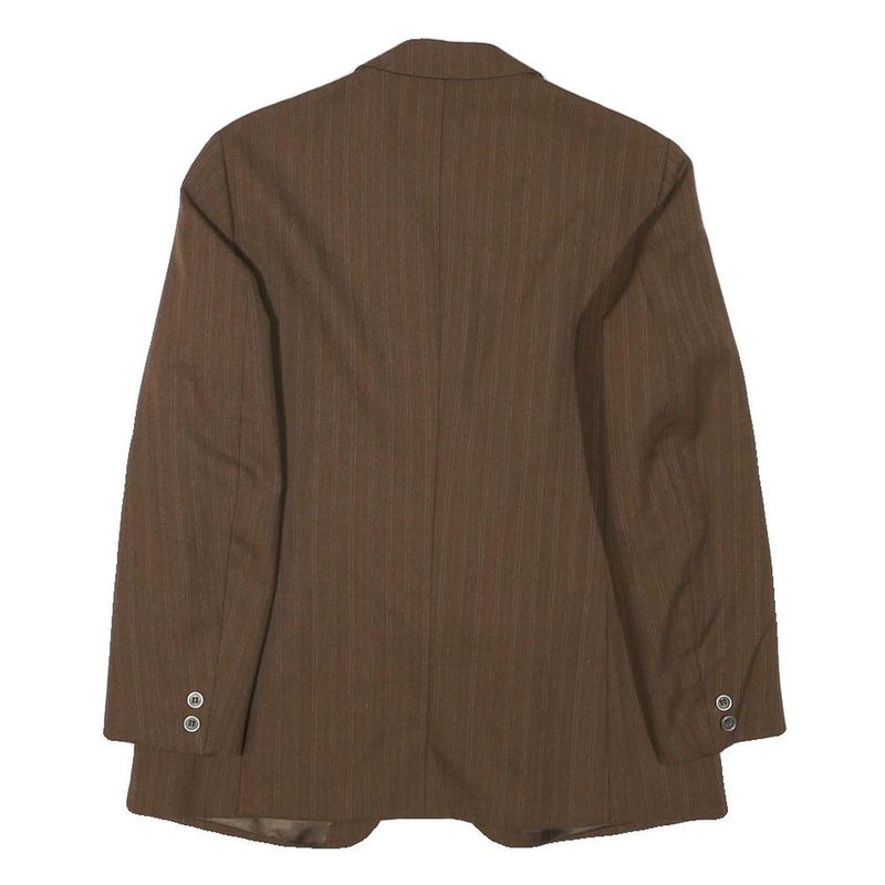 WINIKER Mens Brown Wool Pinstripe Jacket XXS Woven Button Classic Formal