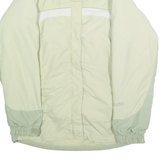 COLUMBIA Womens Cream & Light Green Outdoor Jacket M Polyamide Blend Plain Zip