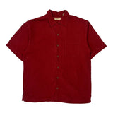 Wine A Little Tommy Bahama Graphic Short Sleeve Shirt - Medium Red Silk