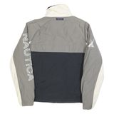 NAUTICA Mens Grey & White & Black Lightweight Zip Jacket S Polyester Blend