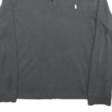 POLO RALPH LAUREN Mens Grey Pullover Plain Crew Neck Basic Knit L Cotton Jumper