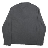 POLO RALPH LAUREN Mens Grey Pullover Plain Crew Neck Basic Knit L Cotton Jumper