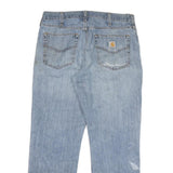 CARHARTT Mens Regular Fit Blue Denim Jeans W34 L28 Casual Workwear Zip Closure
