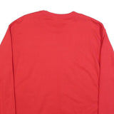 CHAMPION Mens Red Crew Neck L Cotton Blend Pullover Sweatshirt Classic Fit