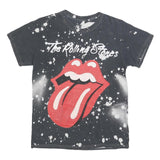 THE ROLLING STONES Mens Black Graphic T-Shirt S Short Sleeve Crew Neck Band