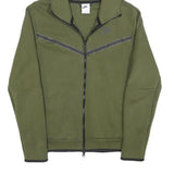 NIKE Mens Green Hoodie S Cotton Blend Full Zip Casual Sportswear