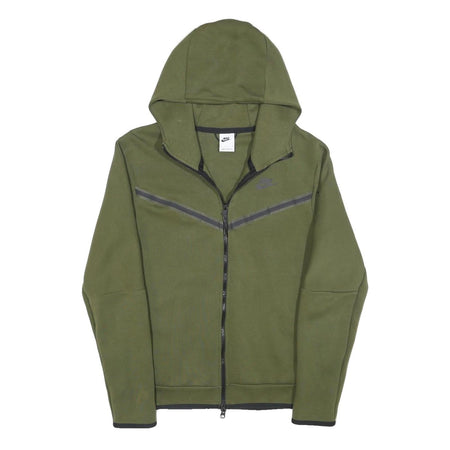 NIKE Mens Green Hoodie S Cotton Blend Full Zip Casual Sportswear
