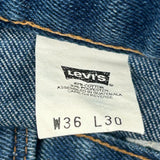 Levis Denim Shorts - 36W 10L Blue Cotton Blend