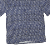 CAMPIA Mens Blue Pattern Shirt M Cotton Blend Casual Short Sleeve Button Shirt