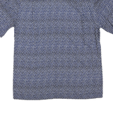 CAMPIA Mens Blue Pattern Shirt M Cotton Blend Casual Short Sleeve Button Shirt