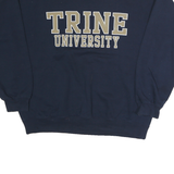 MV SPORT Mens Navy Blue Trine University Sweatshirt Crew Neck L Cotton