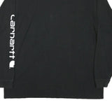 CARHARTT Mens Black XL Long Sleeve Crew Neck Logo Print Cotton Blend T-Shirt