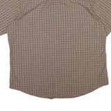 WRANGLER Mens Brown & Cream Checked Western Shirt XL Short Sleeve Cotton Blend