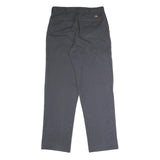DICKIES Mens Polyester Blend Black Regular Straight Trousers W32 L32 Workwear