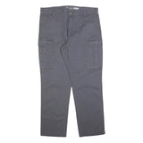 CARHARTT Mens Jeans Grey Relaxed Cargo Cotton Blend W38 L32 Workwear Zip Pockets