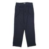 VECCHIA MANIERA Womens Cotton Navy Classic Straight Trousers W28 L32 Elegant